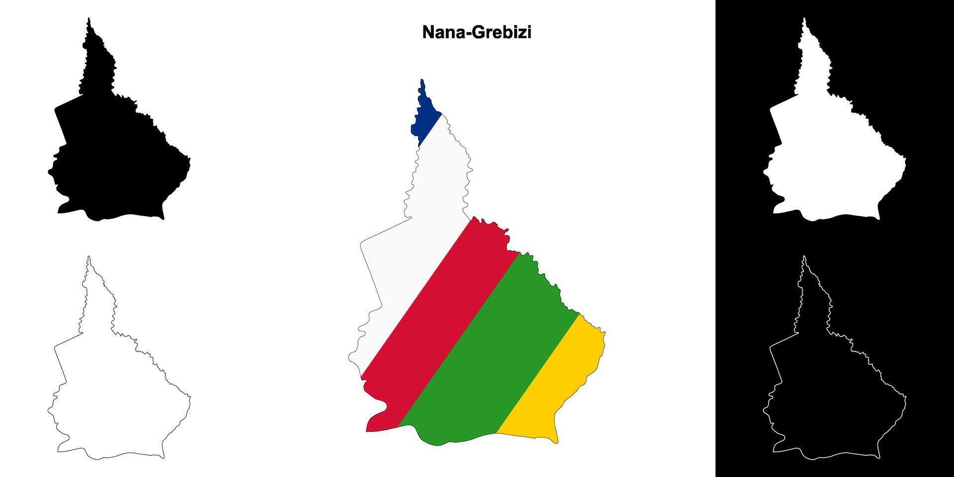 Nana-Grebizi prefecture outline map set vector