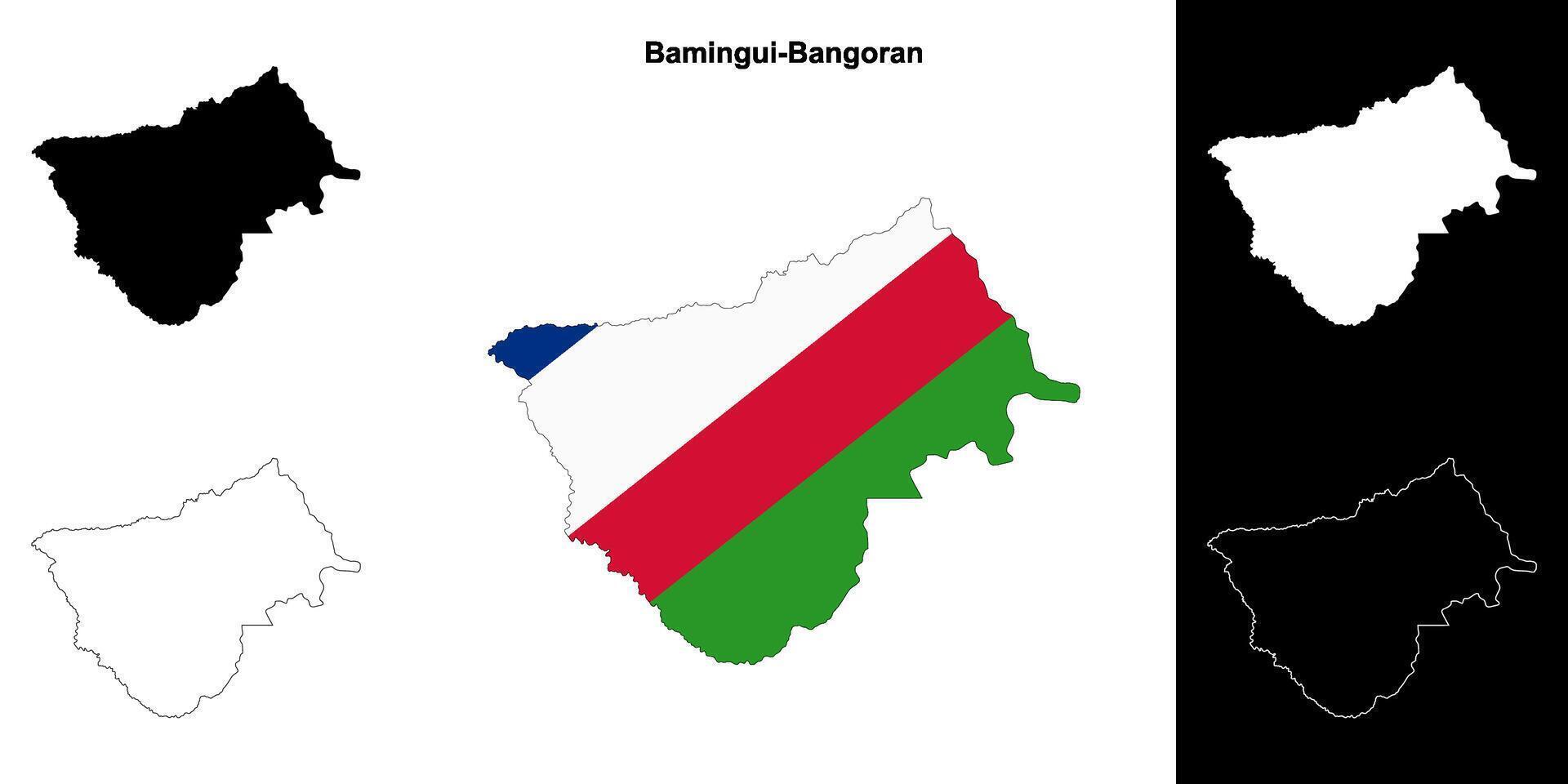 Bamingui-Bangoran prefecture outline map set vector
