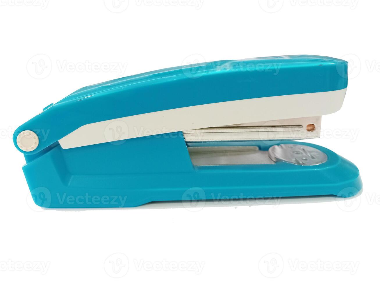 Blue stapler isolated clipping path included photo