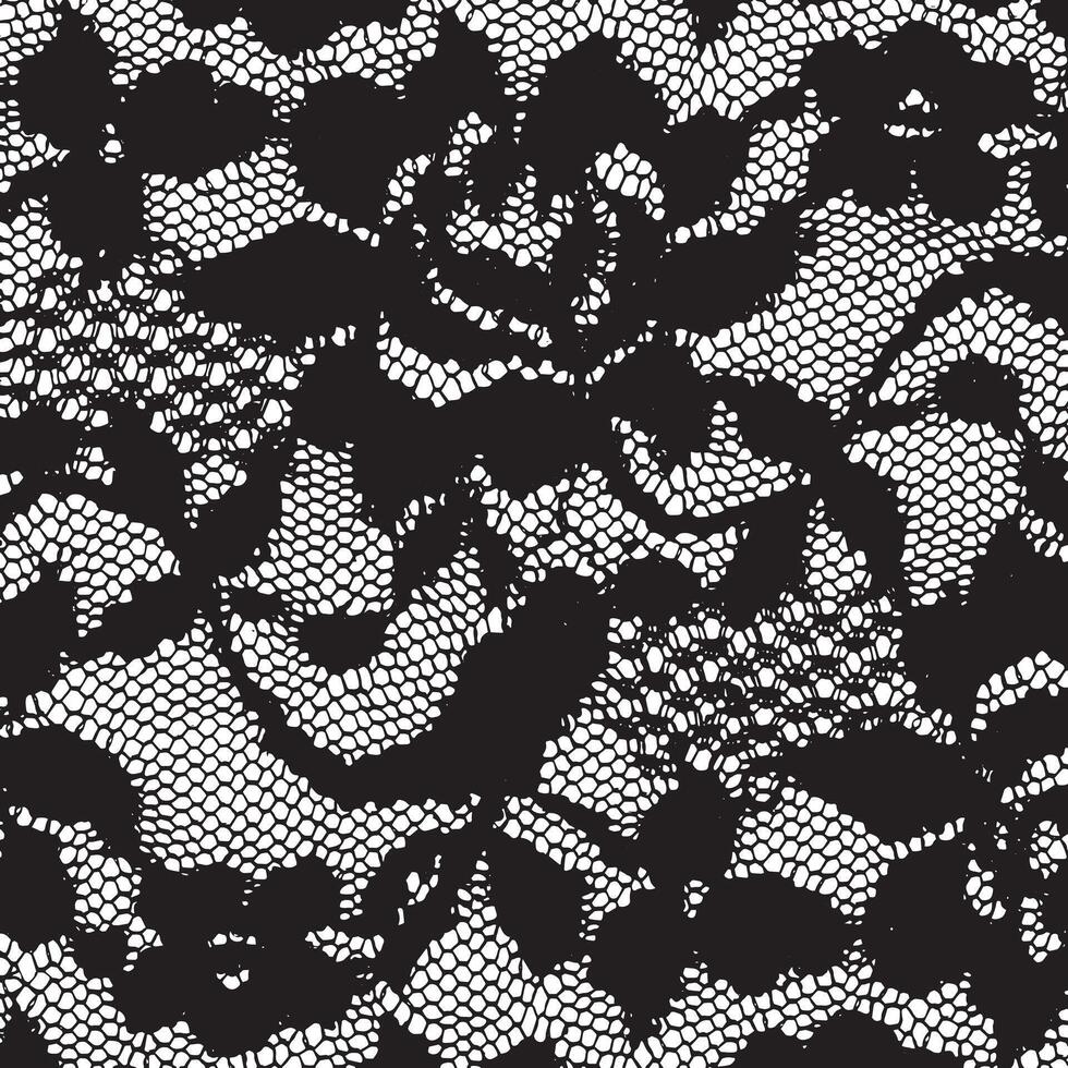 Black and white lace pattern vector