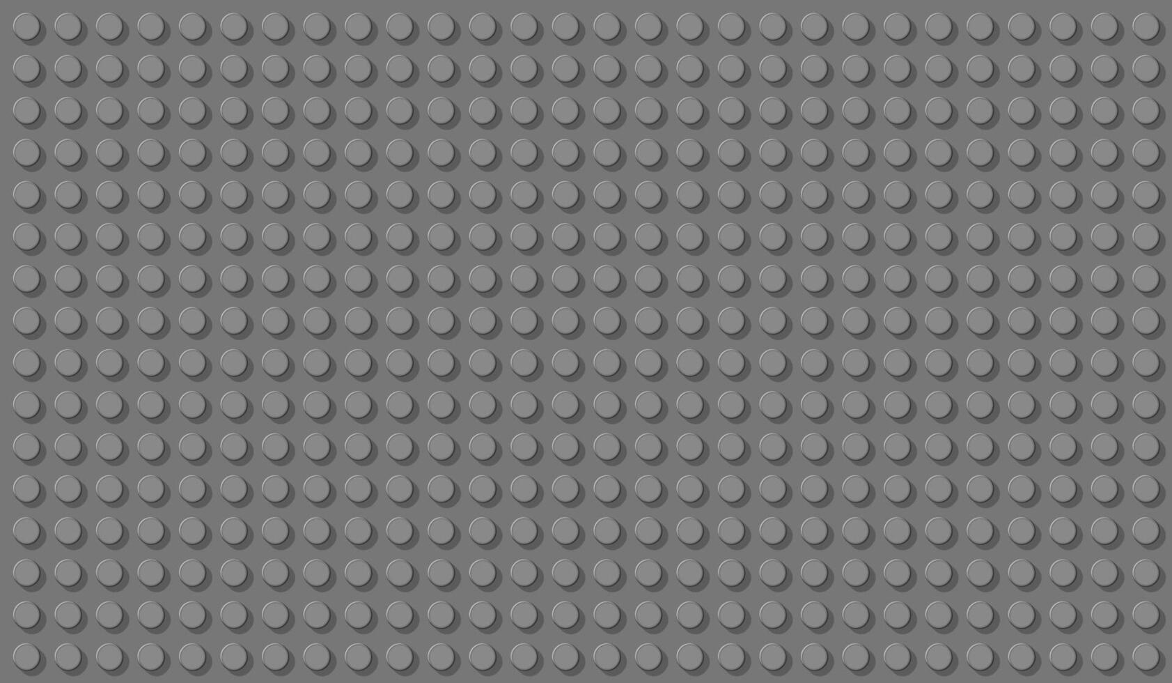 Grey Construction Toy Baseplate Top View, Featuring a Grid of Circular Studs for Building Block Designs. Wide Banner with Copy Space for Text, Design Template vector