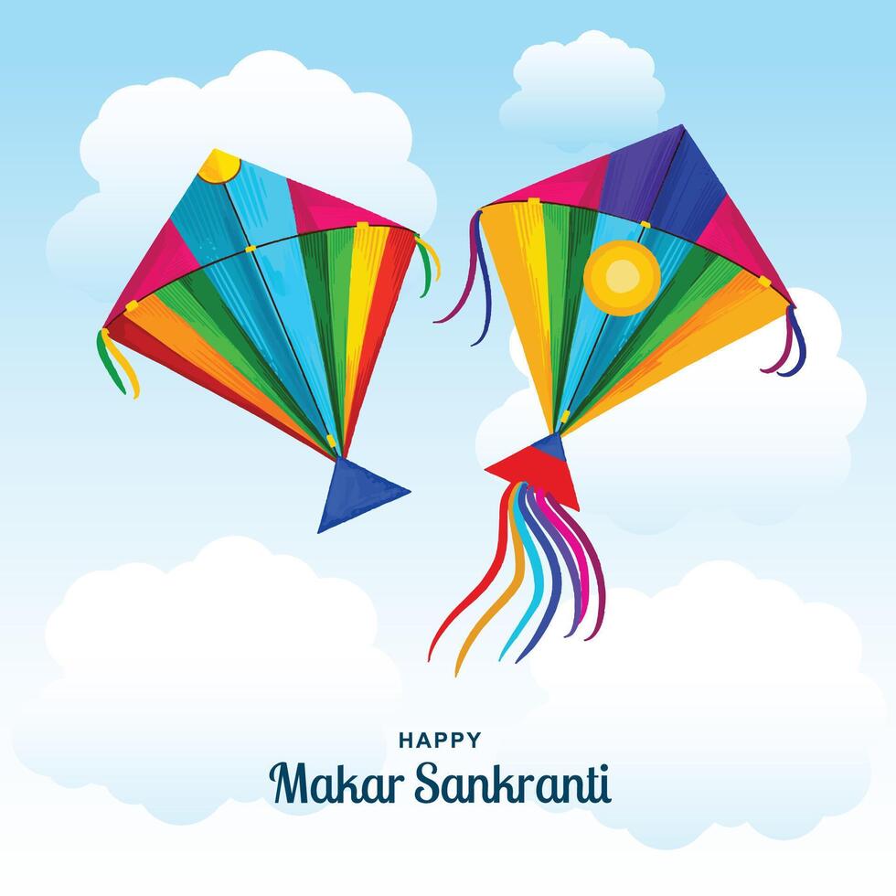 Indian festival happy makar sankranti card background vector