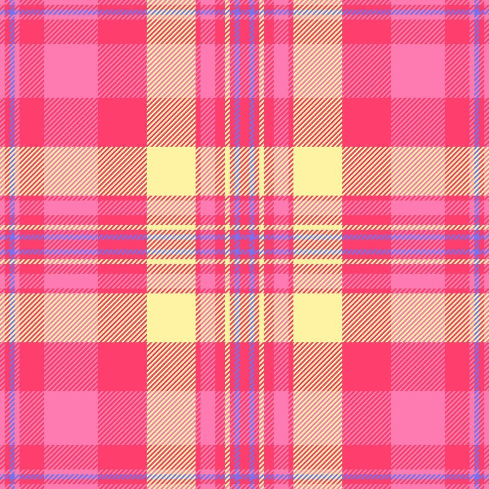 Menu textile texture, autumn fabric tartan check. Pixel background pattern plaid seamless in red and pink colors. vector
