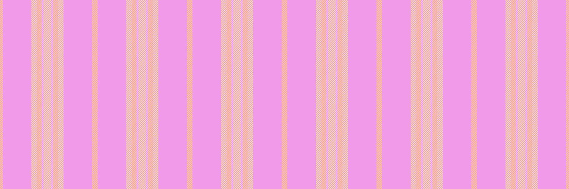 Minimalist background seamless stripe, feminine texture lines fabric. Rest textile pattern vertical in magenta and light goldenrod colors. vector