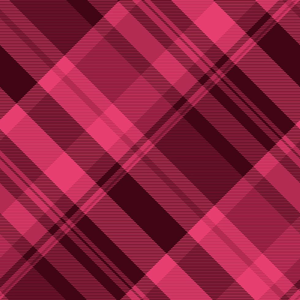 Intense plaid seamless tartan, rug fabric texture pattern. Platform textile background check in red and dark colors. vector