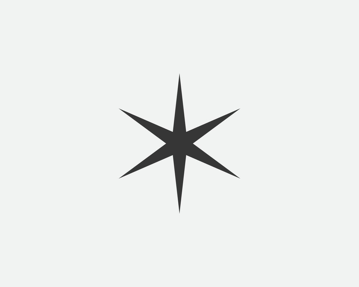 Star icon, shape. Abstract design spark sign. Black and white silhouette vector