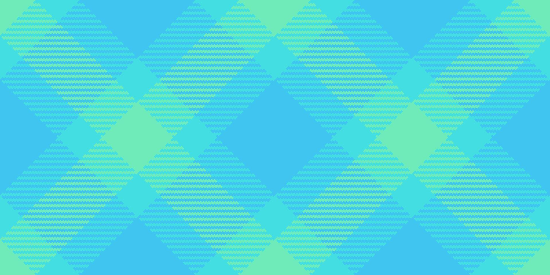 Vertical textile tartan pattern, sexy check seamless. Good texture plaid background fabric in cyan and mint colors. vector