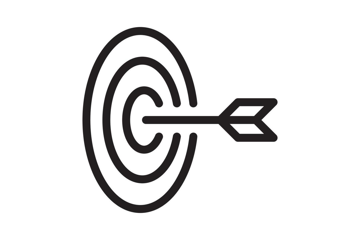 Arrow in target icon. Strategy symbol success. illustration. vector