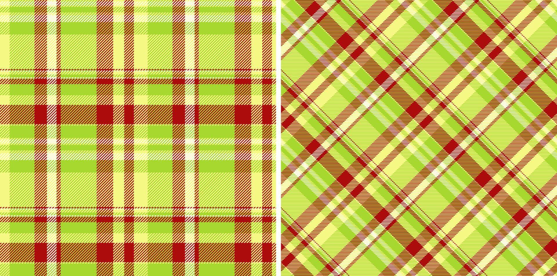 texture check of textile fabric plaid with a background seamless tartan pattern. Set in christmas colors for herringbone patterns in fashion and design. vector