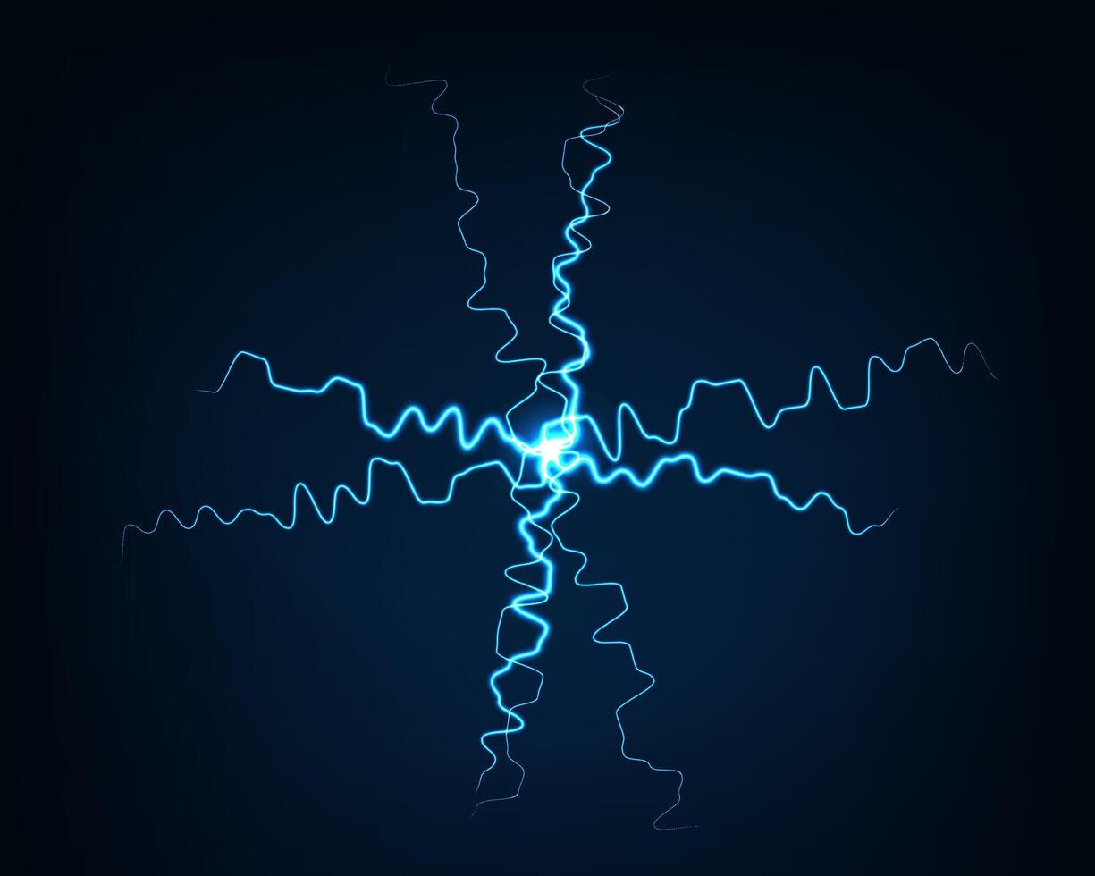 Abstract background electric light. Spark flash effect. Bright curved line. Neon glowing curves. vector