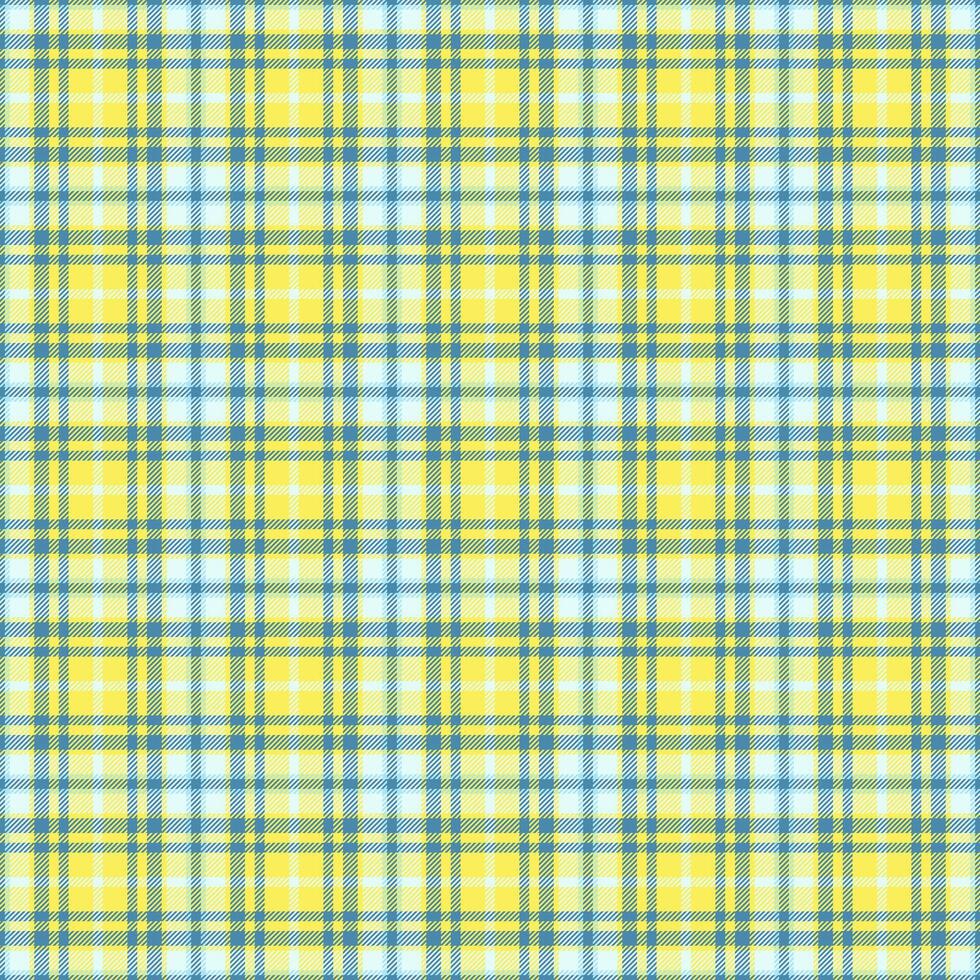 Machinery fabric textile seamless, mother plaid check tartan. Checked texture background pattern in cyan and yellow colors. vector