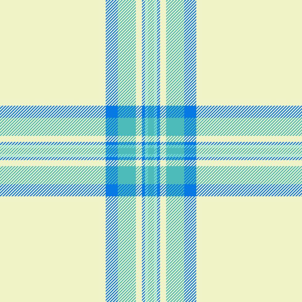 Large plaid tartan , warm background fabric seamless. Expensive check pattern textile texture in light and teal colors. vector