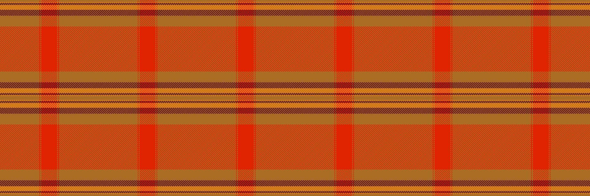 Proud check textile pattern, fancy tartan plaid texture. Pop background seamless fabric in orange and red colors. vector