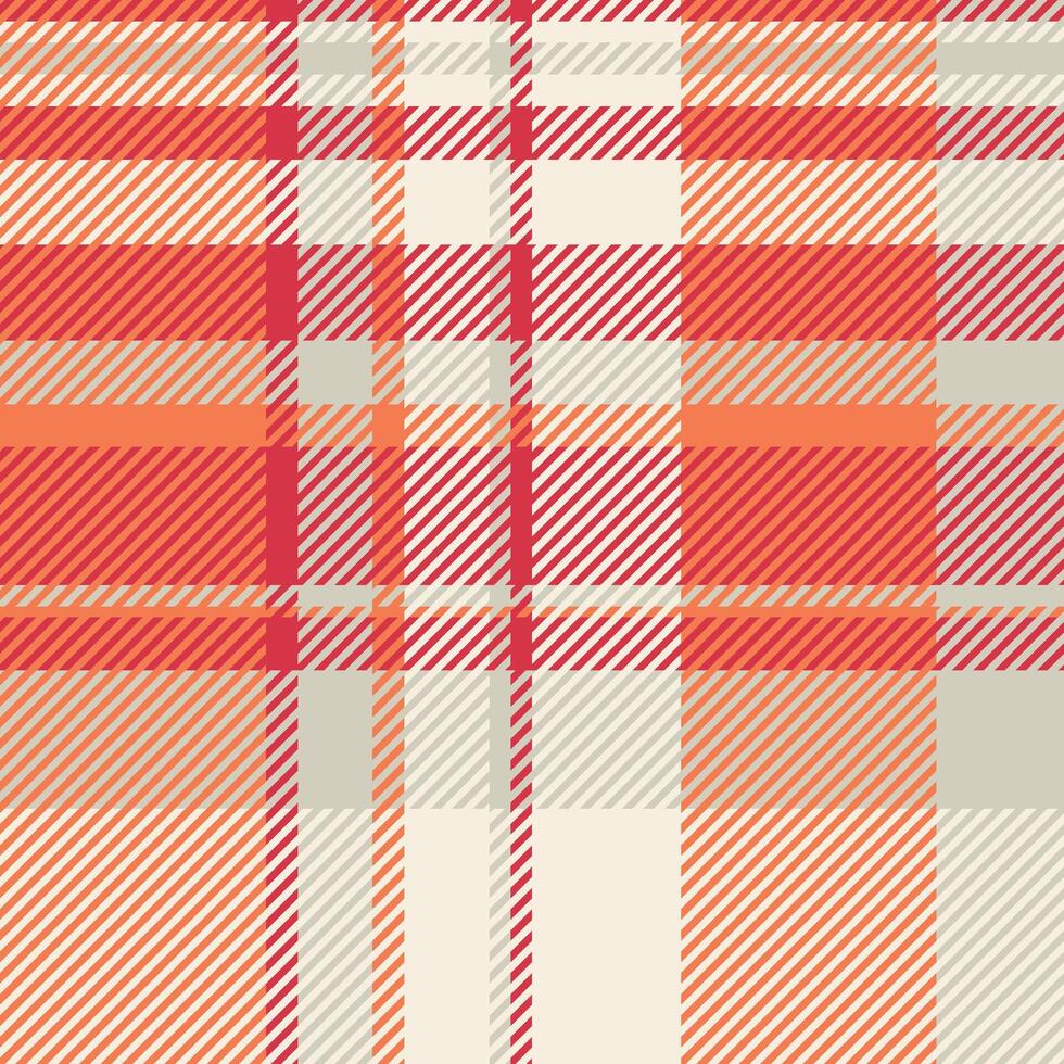 Handkerchief plaid fabric pattern, multicultural seamless textile check. Deep background tartan texture in light and orange colors. vector