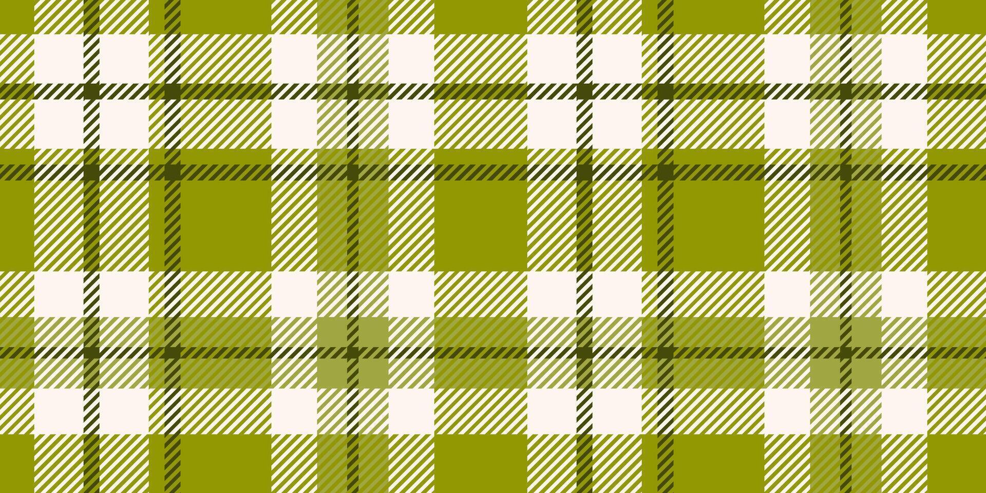 Seamless pattern, classic plaid design in shades of green and white, this pattern features traditional tartan look. vector