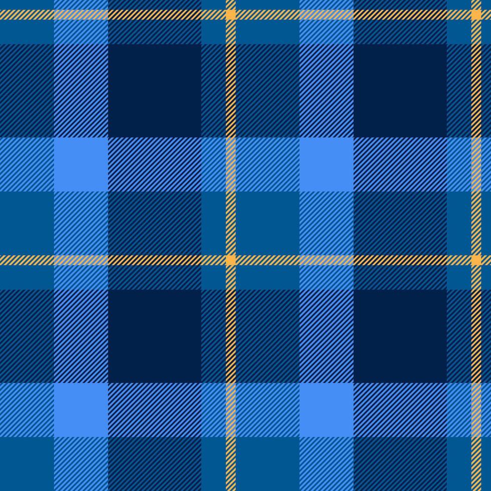 Dark plaid tartan fabric, gift paper texture seamless. Relax pattern check textile background in cyan and dark colors. vector