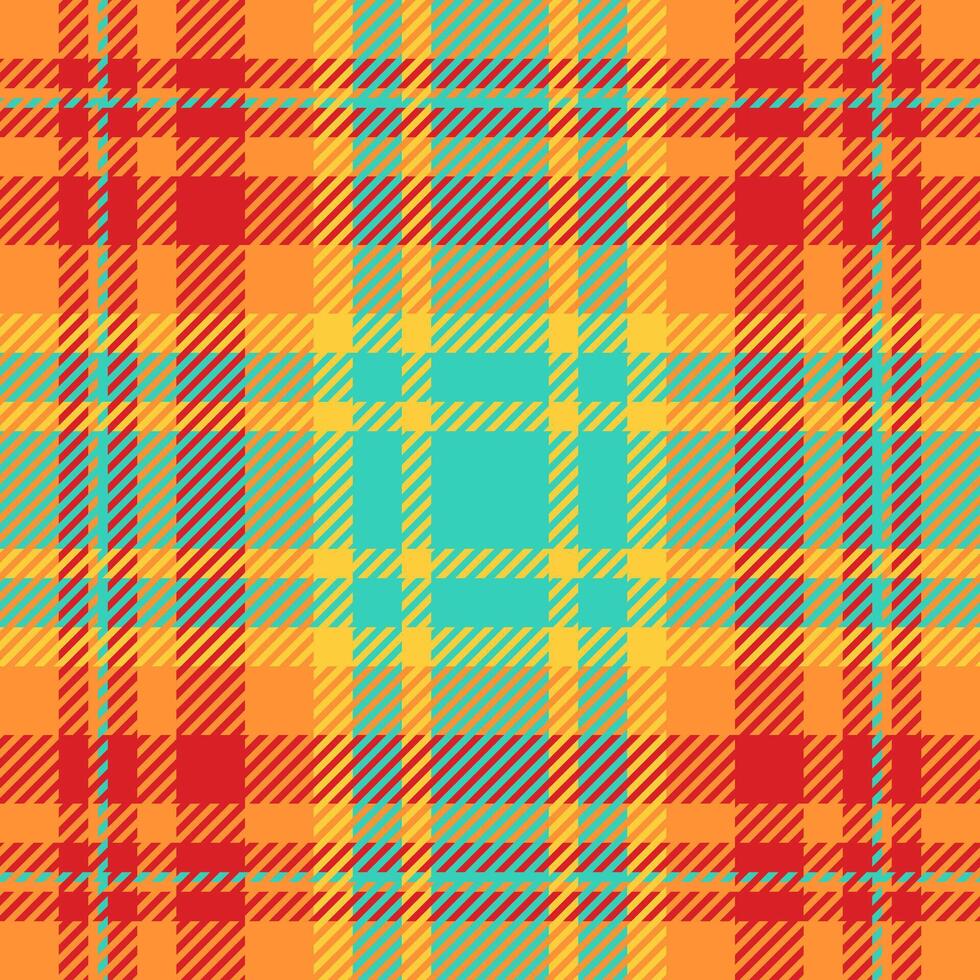 Shape texture tartan seamless, model textile background plaid. List pattern fabric check in tangerine and red colors. vector