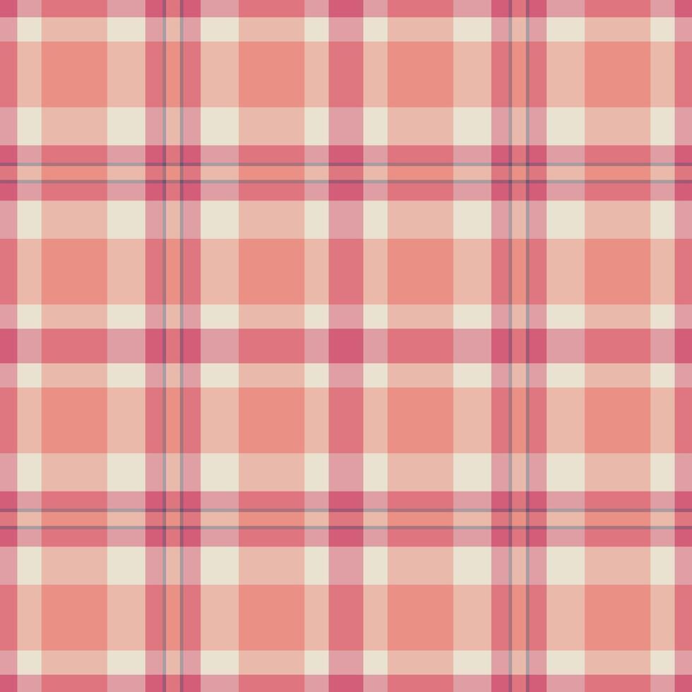 Royal seamless tartan texture, card plaid textile fabric. Tradition pattern check background in light and red colors. vector