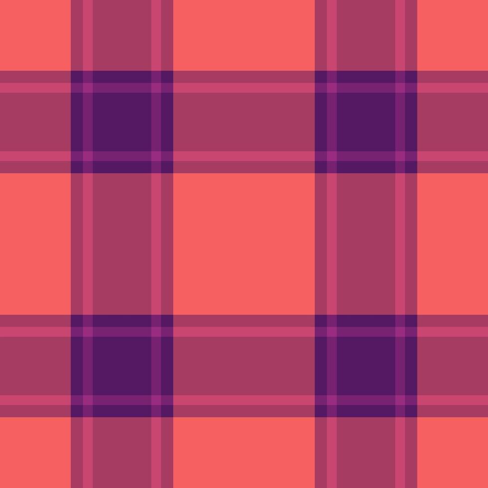 Dye seamless plaid tartan, factory background pattern textile. Small fabric texture check in pink and red colors. vector