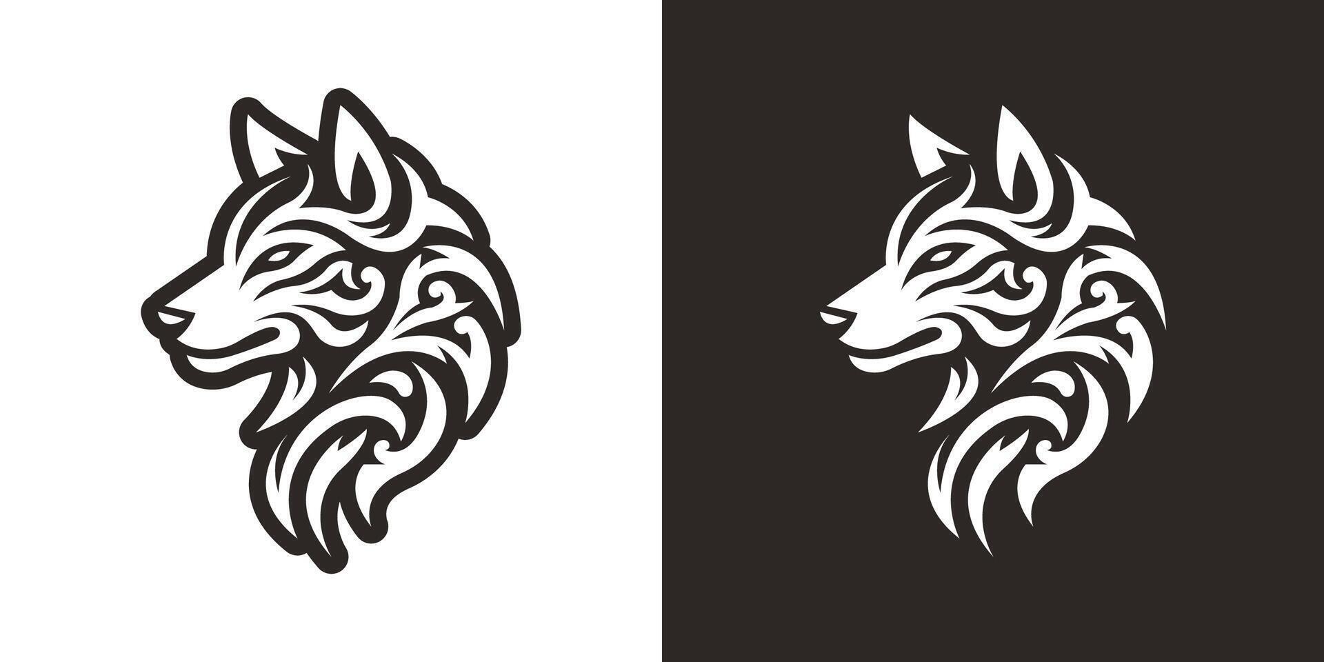 Wolf head tattoo vector