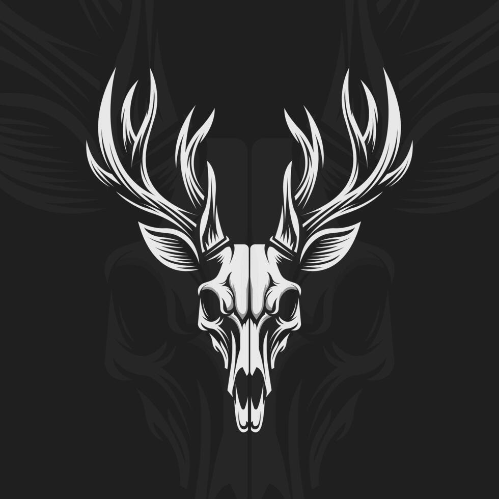 illustration of deer head skeleton vector