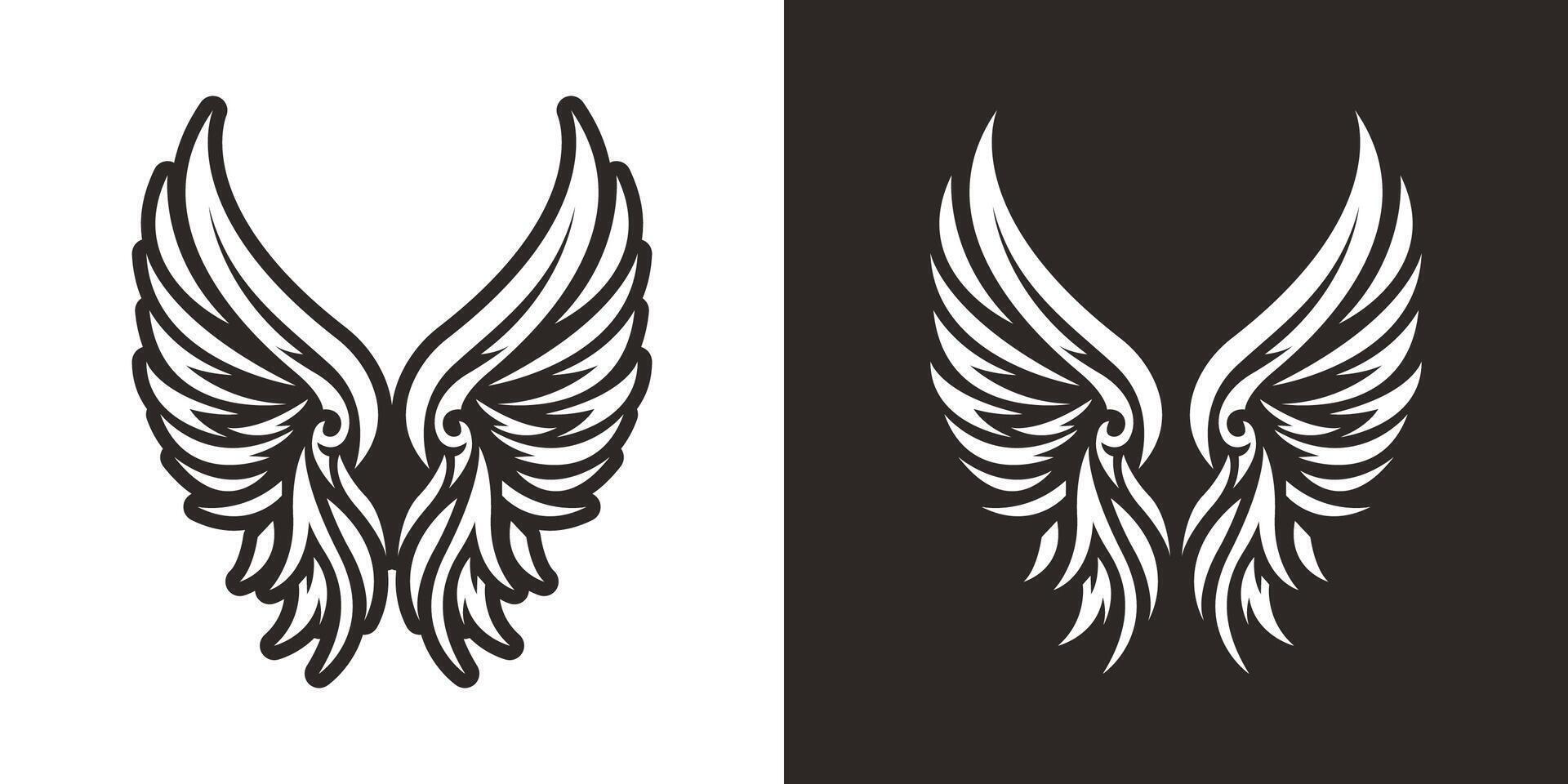 Wing tattoo Illusrations vector