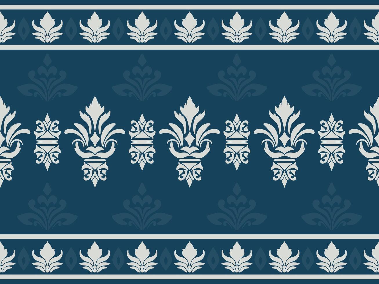 Damask floral seamless pattern element. vector