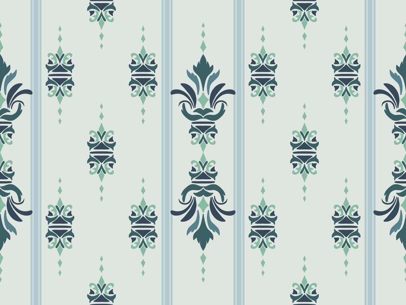Damask Pattern. Ornamental vertical background. Design for fabric, wallpaper, textile. vector
