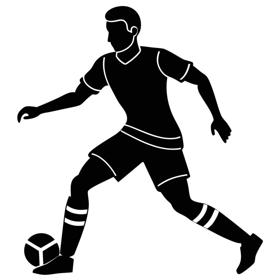 Football Player Silhouette on White vector