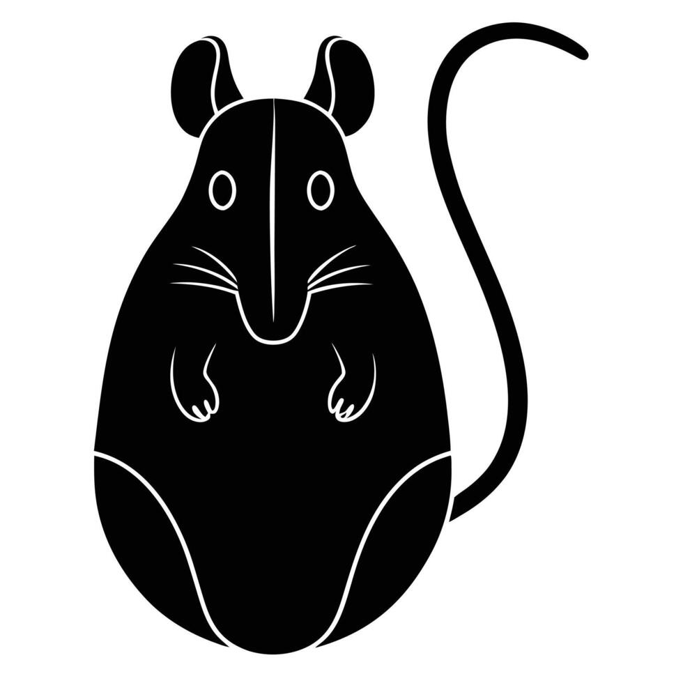 Gaming Mouse Silhouette Illustration Isolated on White vector