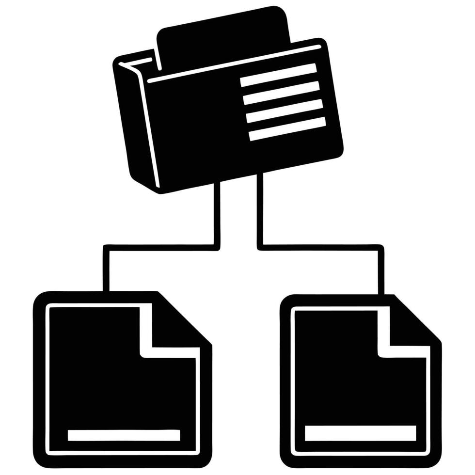 Data Transfer Silhouette Isolated on White Background vector