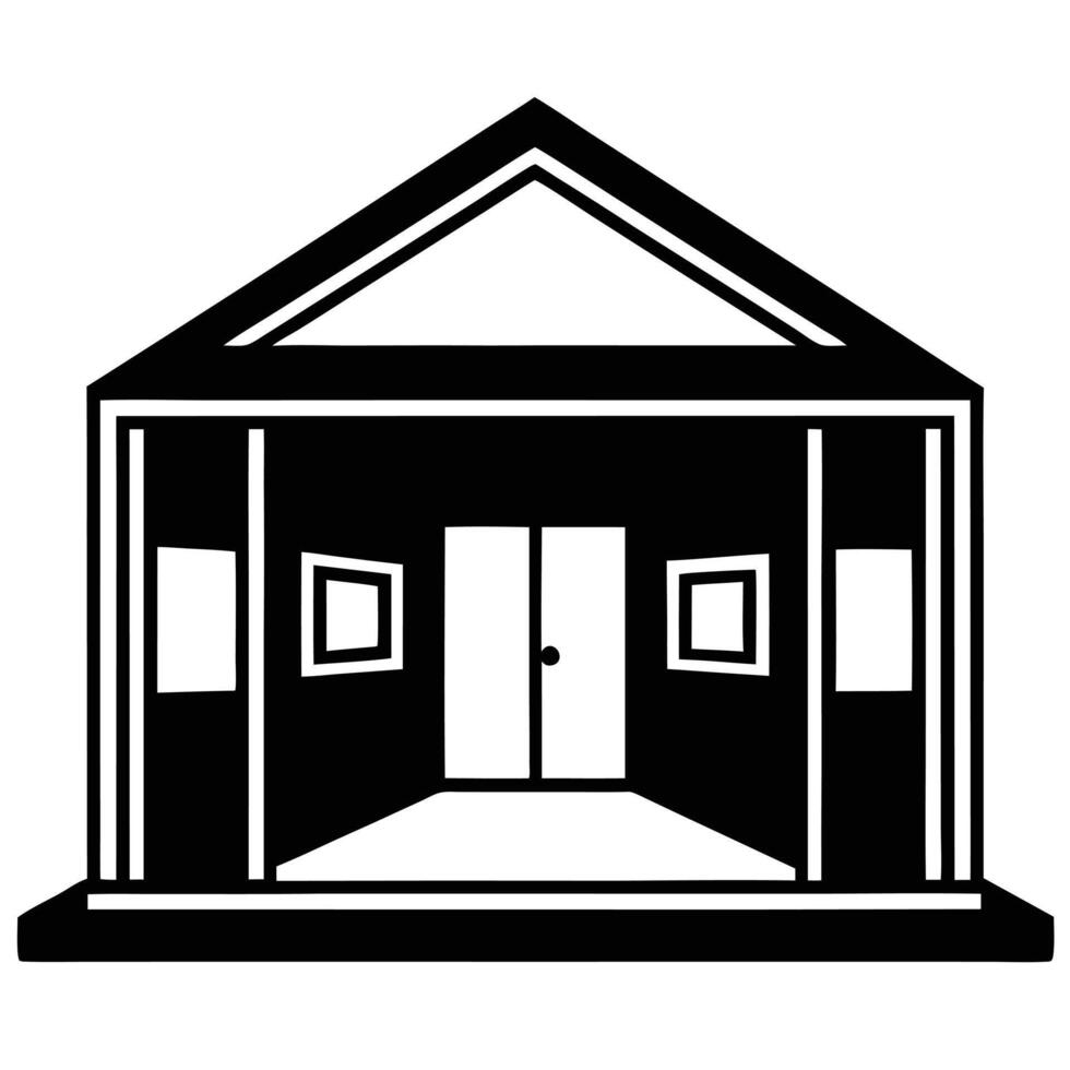 Art Gallery Silhouette on White vector