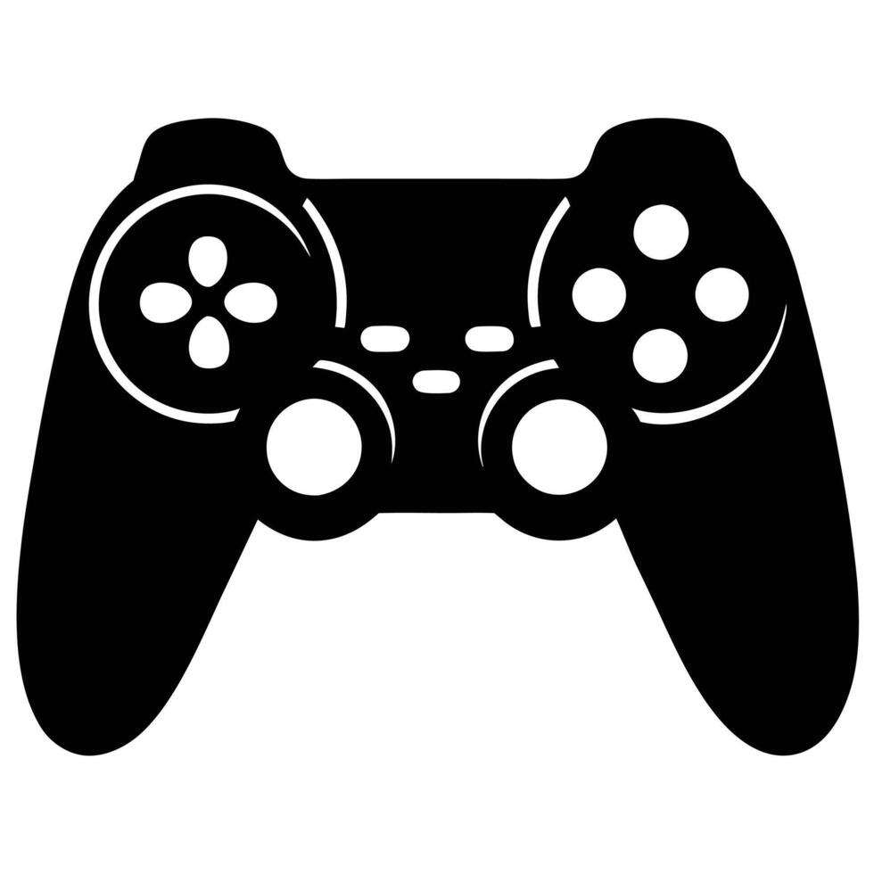 Game Controller Silhouette Illustration on White vector