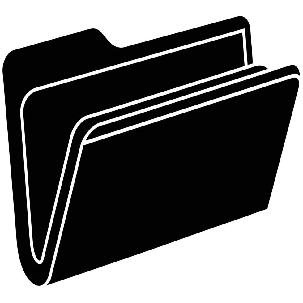 File Folder Silhouette Illustration on White vector