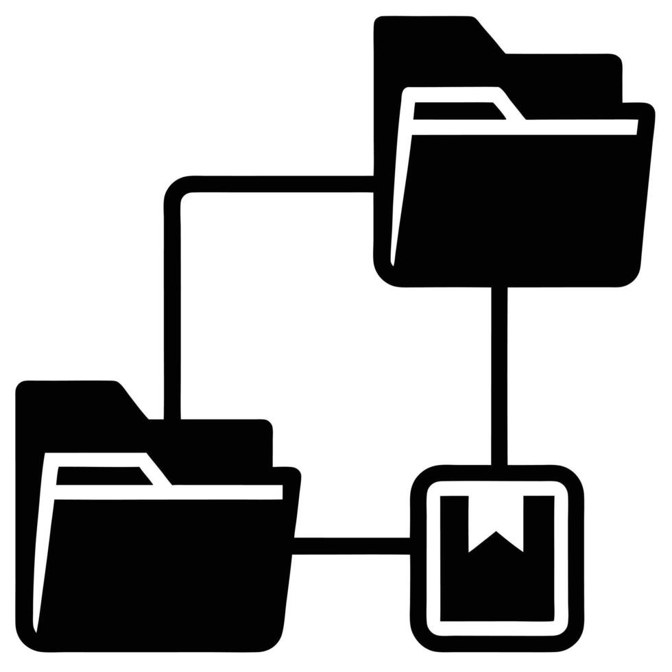 File Transfer Icon Silhouette Isolated on White vector