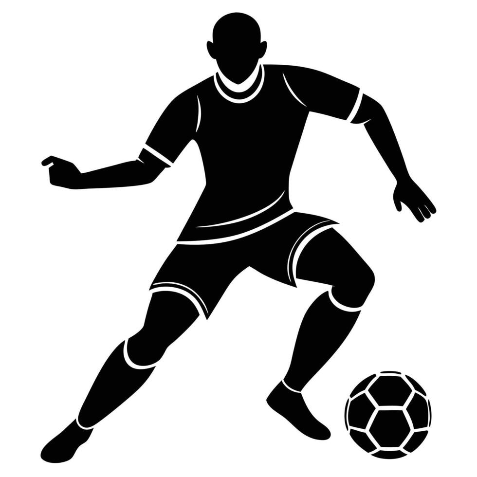 Football Player Silhouette Isolated on White vector