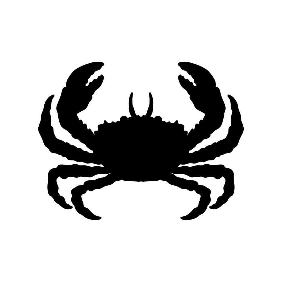 crab silhouette design. black on a white background. vector
