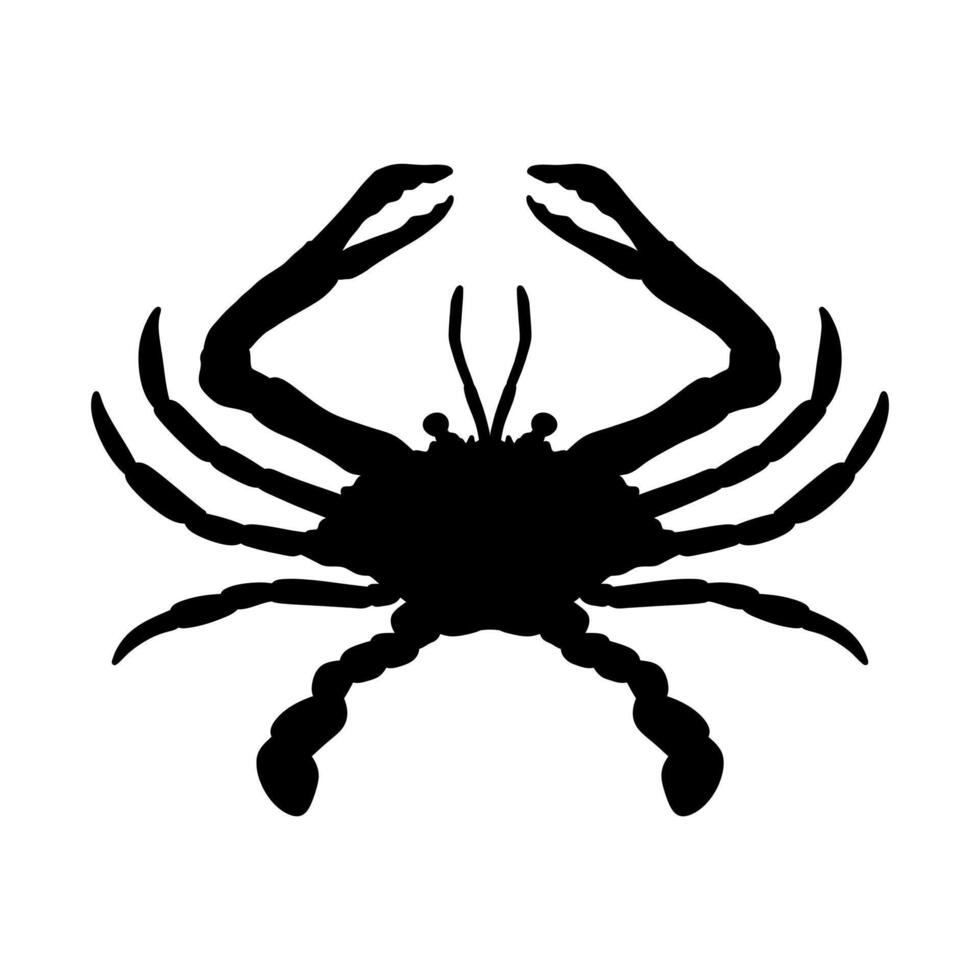 Crab silhouette cut out icon vector