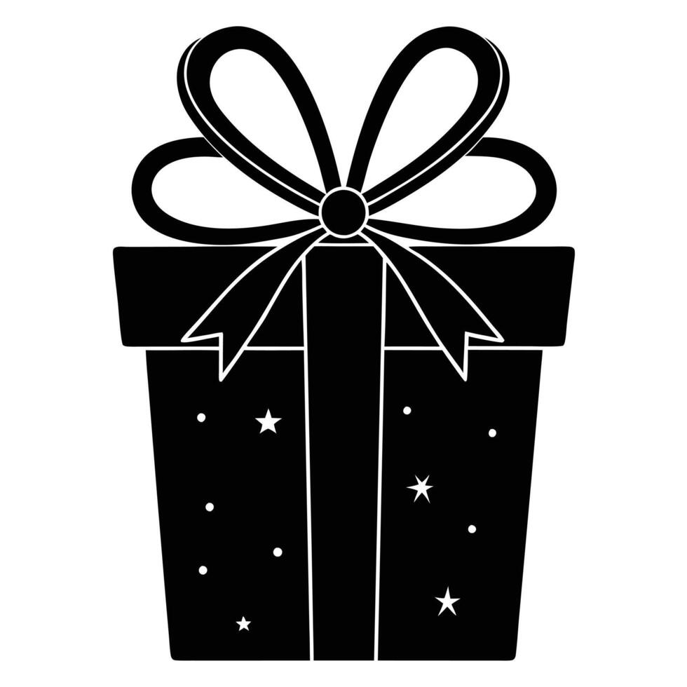 Minimalistic Gift Silhouette on White Background vector