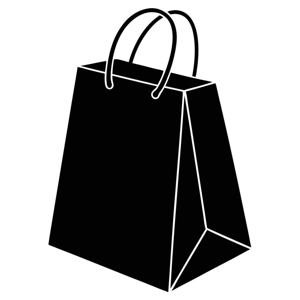 Gift Bag Silhouette Illustration Isolated on White vector