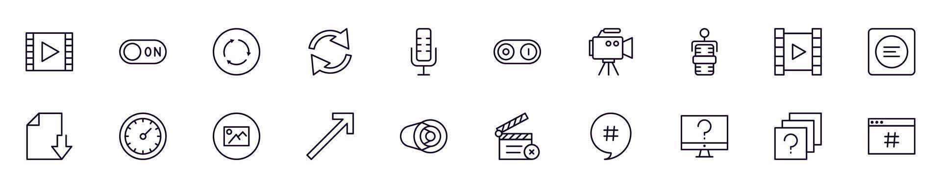 Essential signs for interface modern web icons for infographics. Simple linear illustration for apps, sites, infographics vector