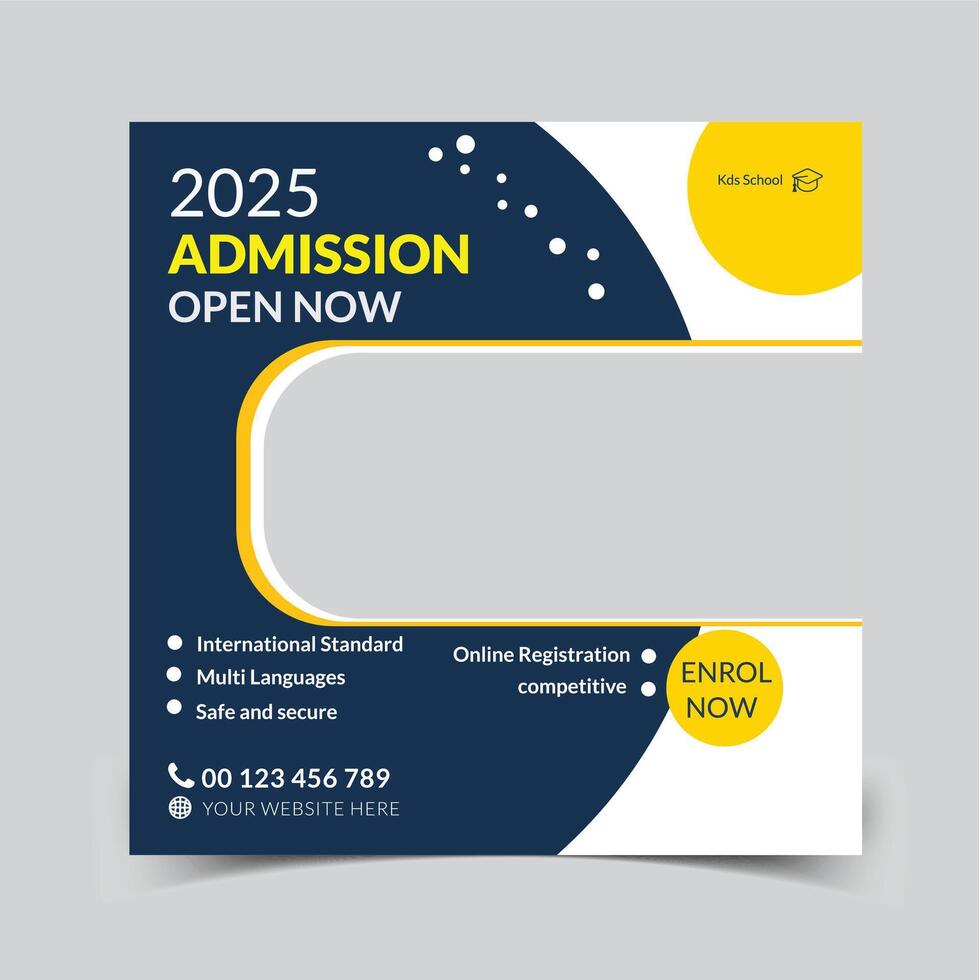 School Admission Social media Post and Educational poster Design vector