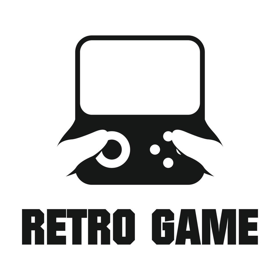 retro game flat minimalist logo design vector