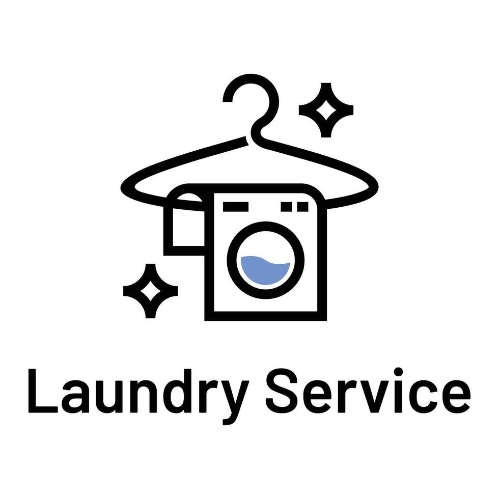 laundry service flat minimalist logo design vector