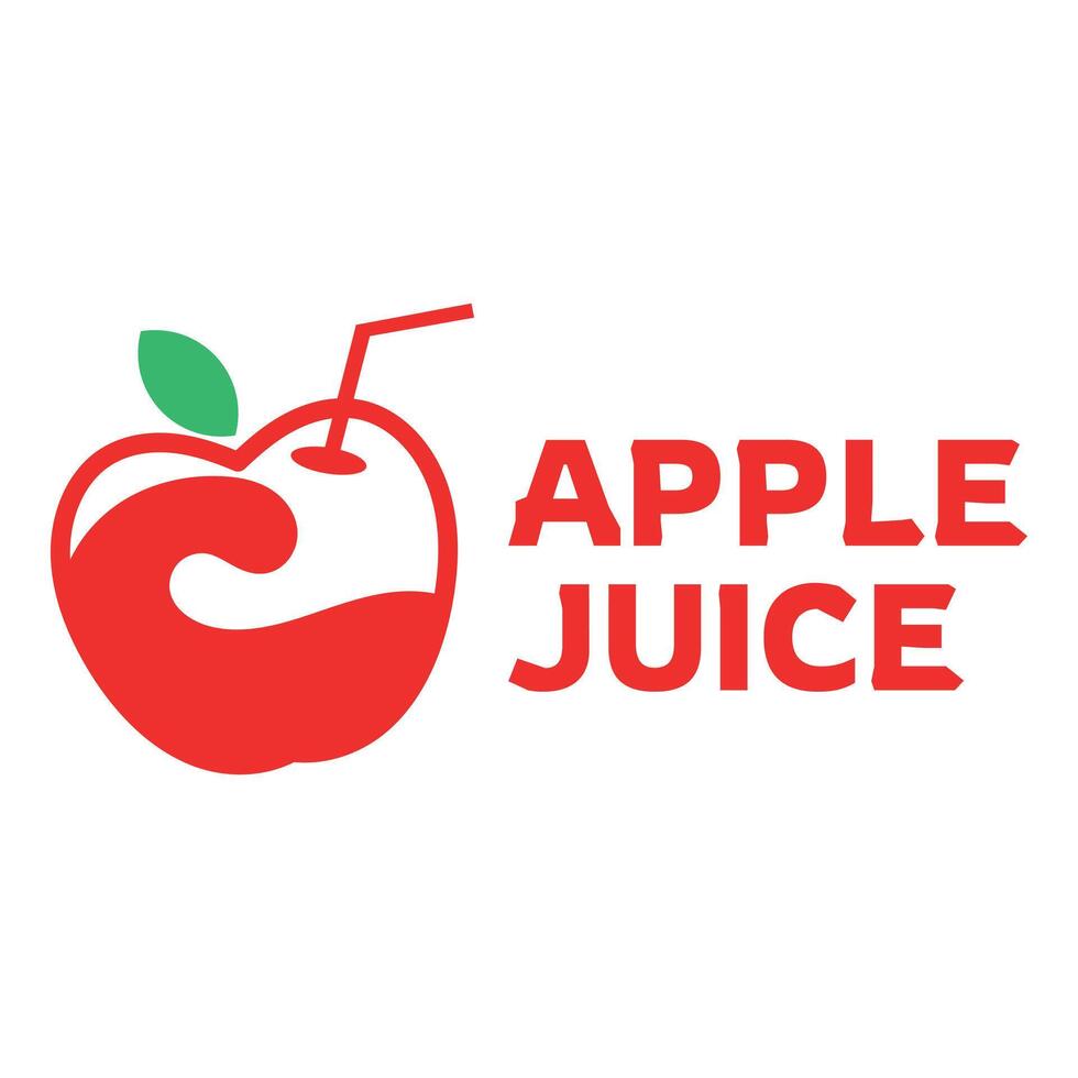 apple juice flat minimalist logo vector