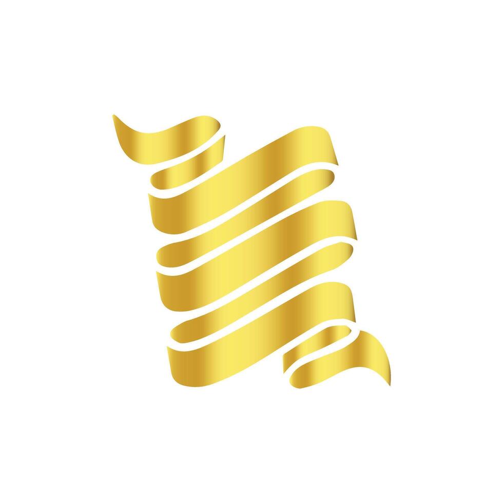 Golden ribbon banner illustration vector
