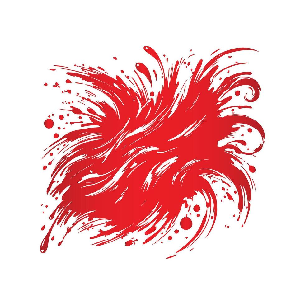 Red paint splashes on white background vector