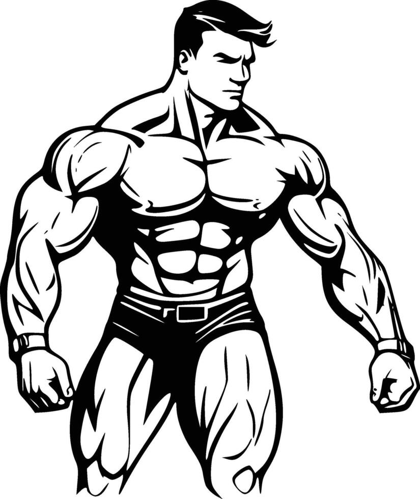 silhouette body builder design vector