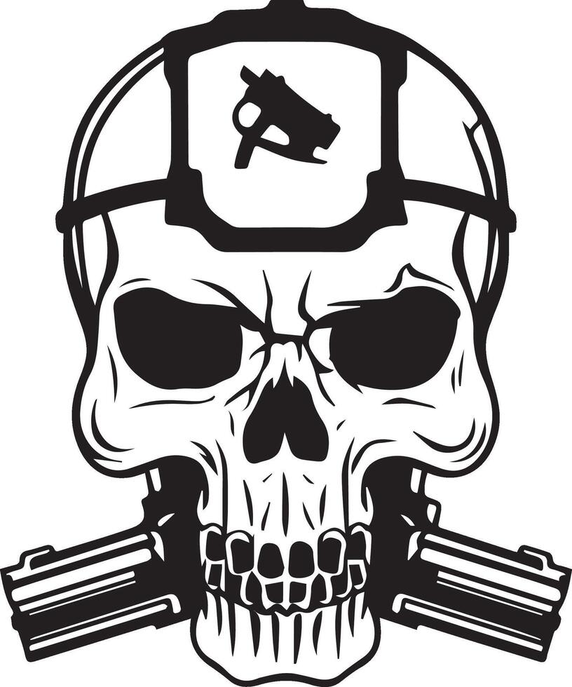 skull silhouette angry face vector