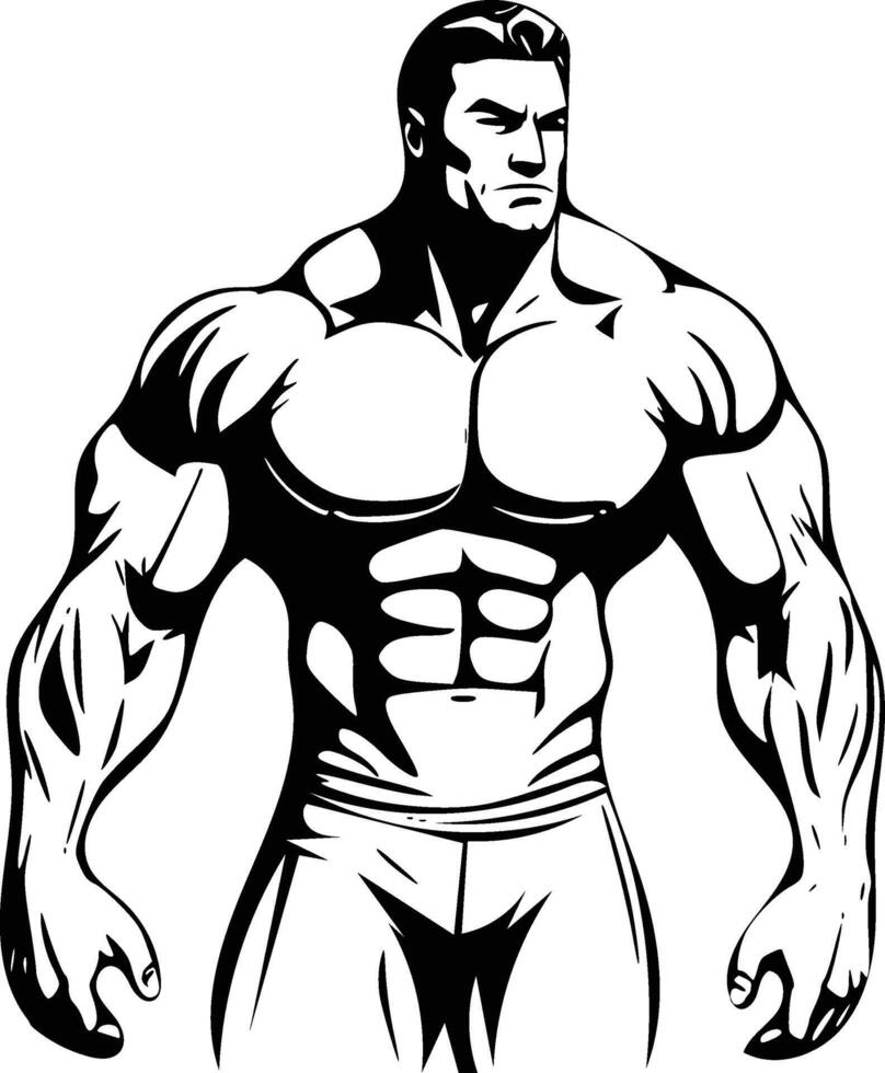 big body man silhouette vector